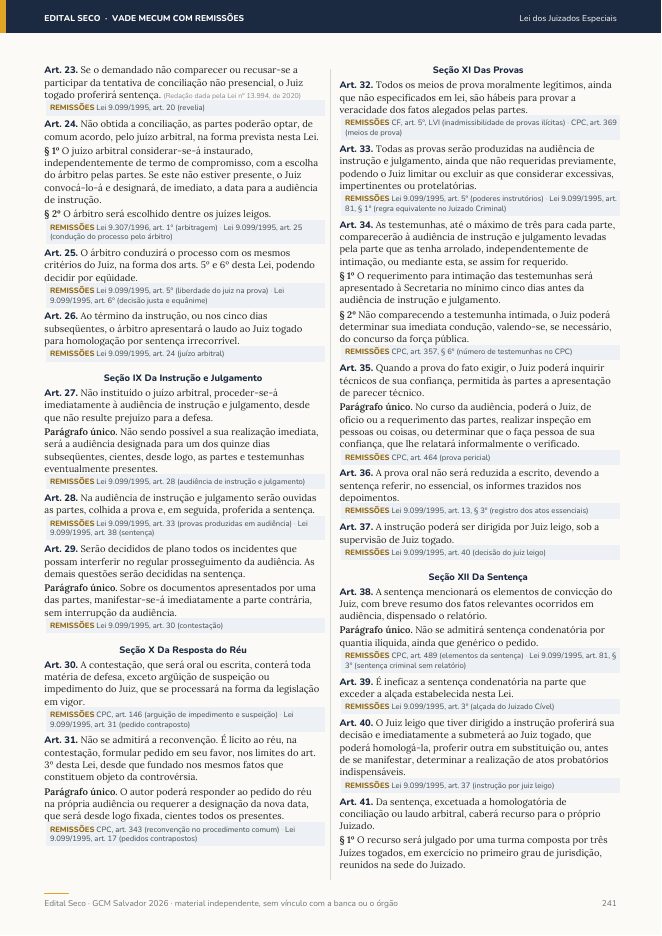 Página de lei em duas colunas